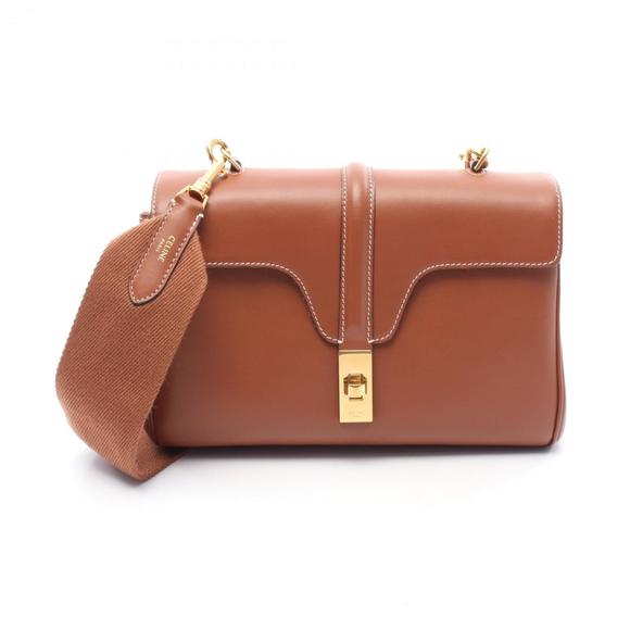 Celine Teen Soft 16 Shoulder Bag, Leather, Women's, Brown, 196853 - Picture 1 of 5